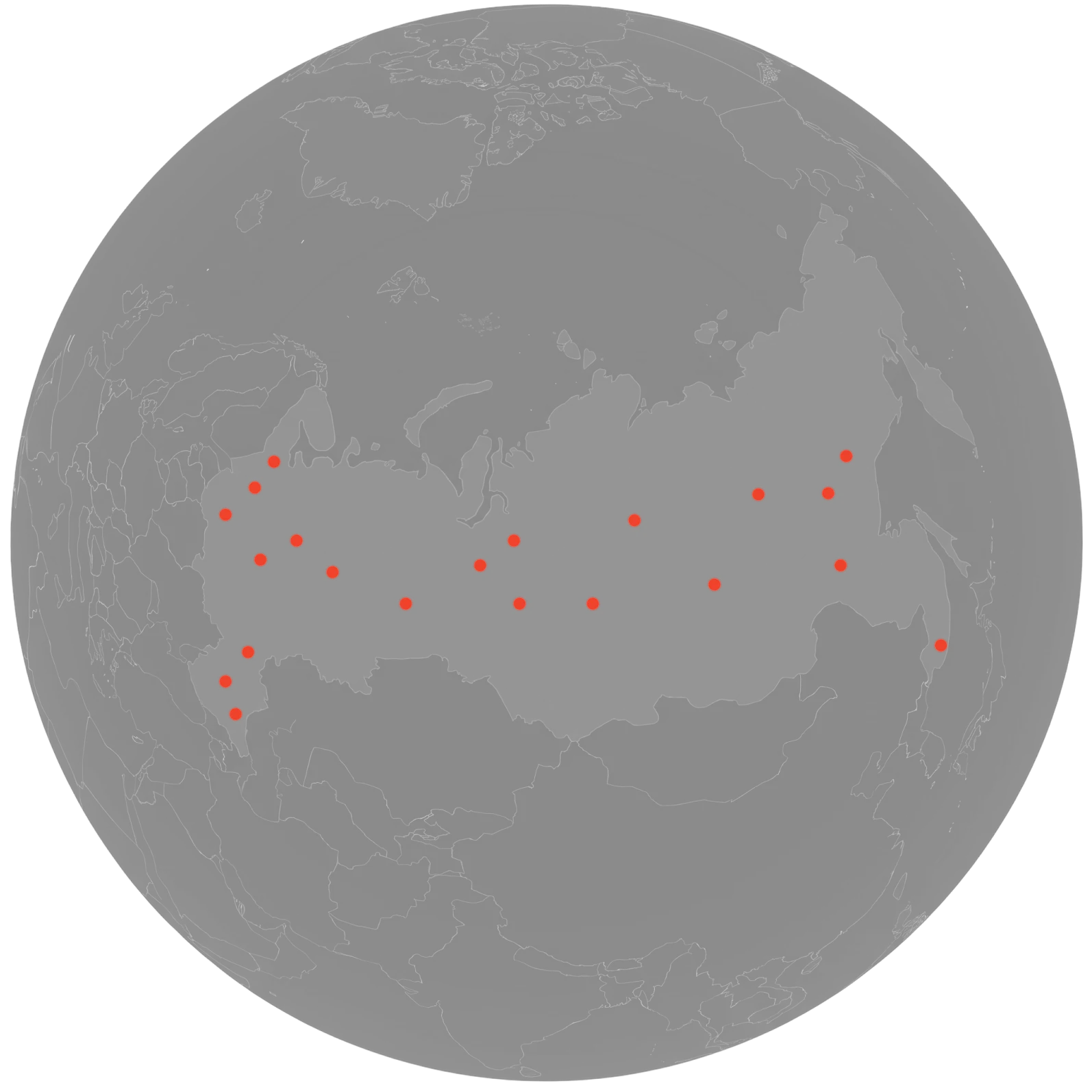 Карта присутствия Гармонии в России